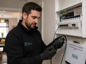 electrician Rob carrying out eicr in Sheffield